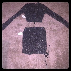 BLACK SPARKLED TWO PIECE